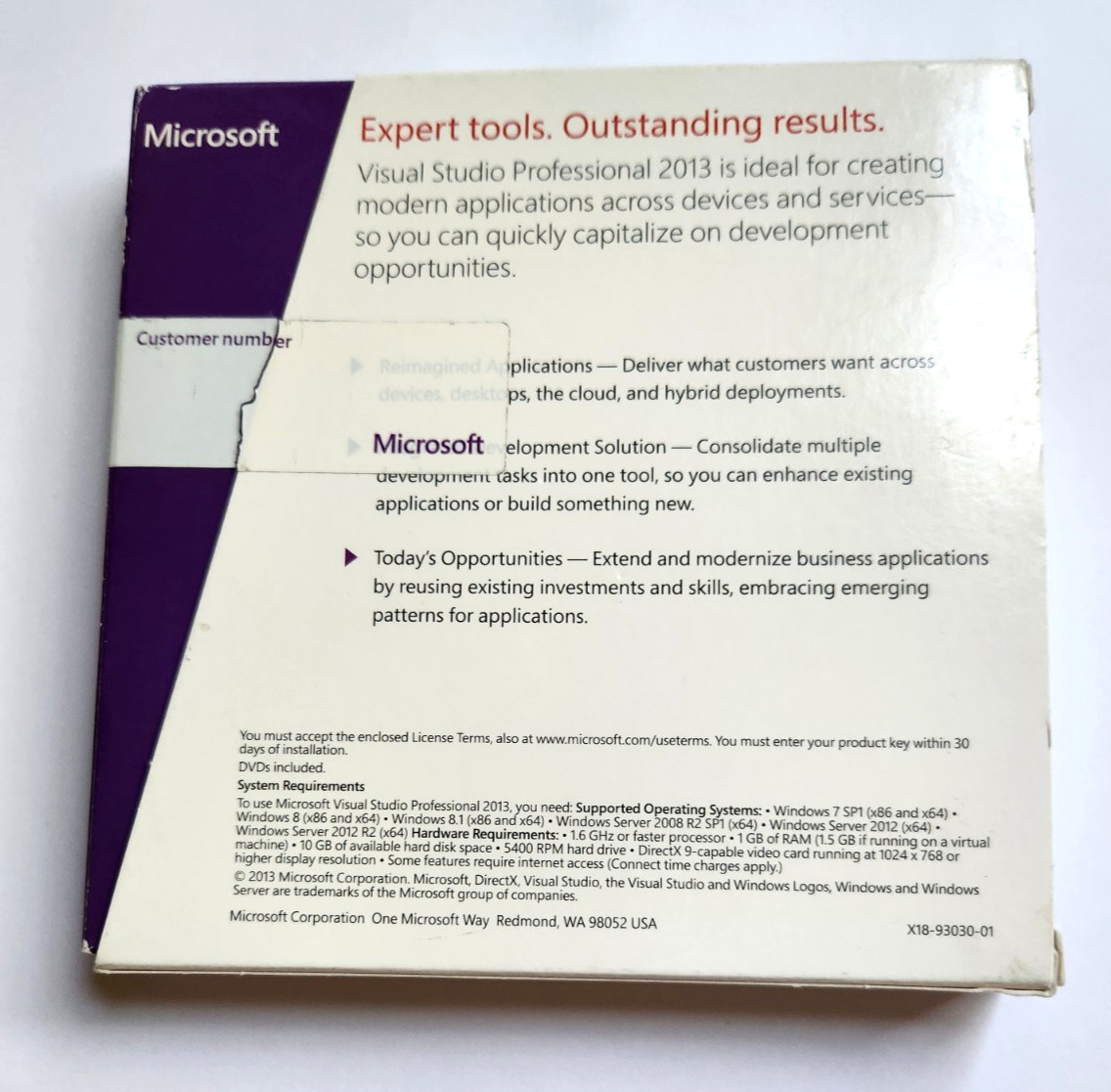 Microsoft Visual Studio 2013 Professional With Product Key Original Box