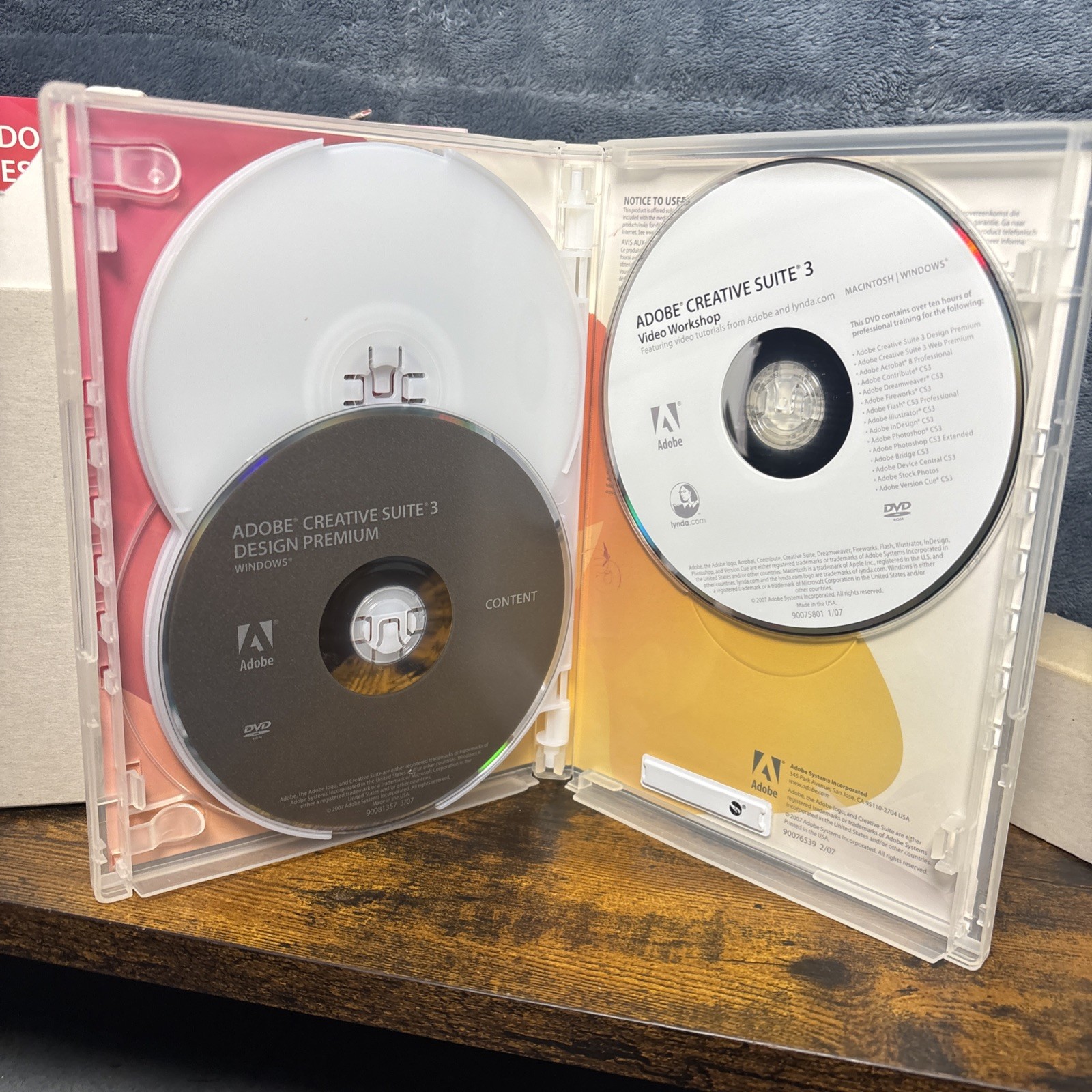 Adobe Creative Suite 3 Design Premium, 3 Disc Set, Box & Paperwork