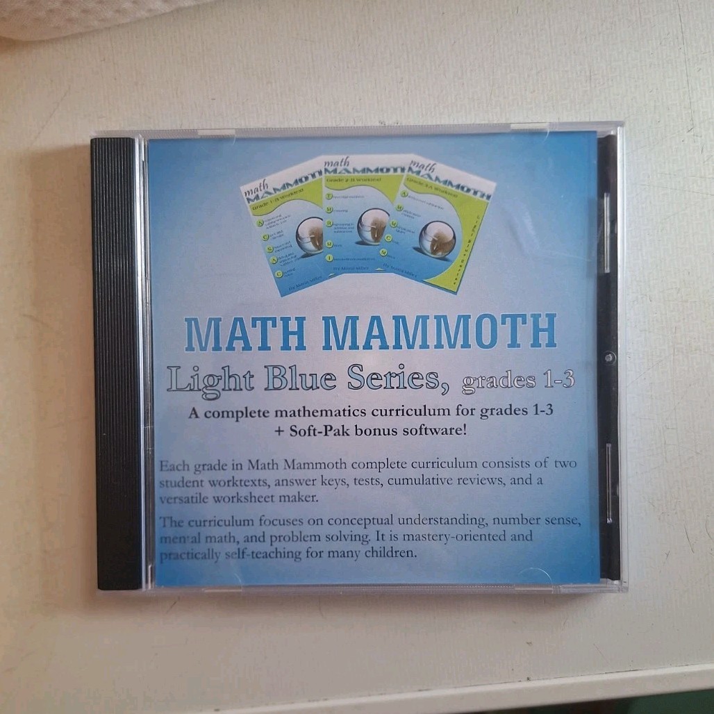 Math Mammoth Light Blue Series Math Grades 1-3 Education CD Version 6/2022