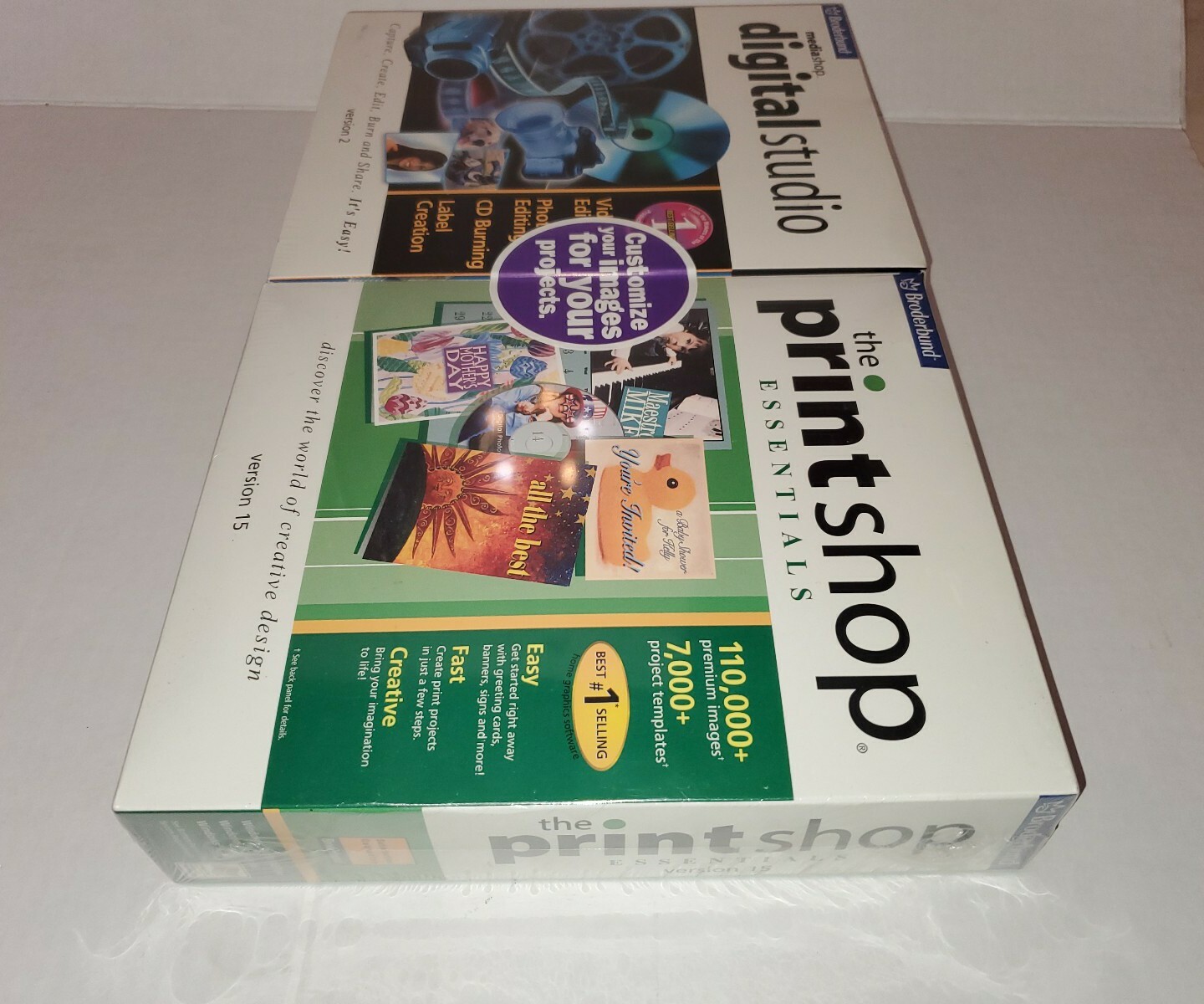Broderbund 2-pack,Media Shop Digital Studio Version 2,the Print Shop…