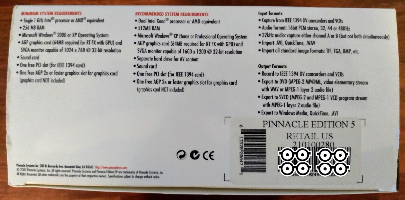 Pinnacle Edition Version 5, Pro Video Editing/DVD Authoring SW w/ Firewire Card
