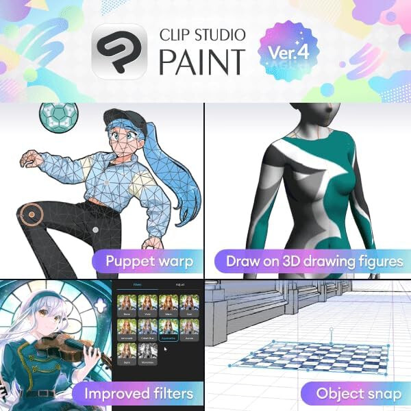 CLIP STUDIO PAINT EX – Version 4 | Perpetual Lic. I Retail Pack w/ Bonus Brushes