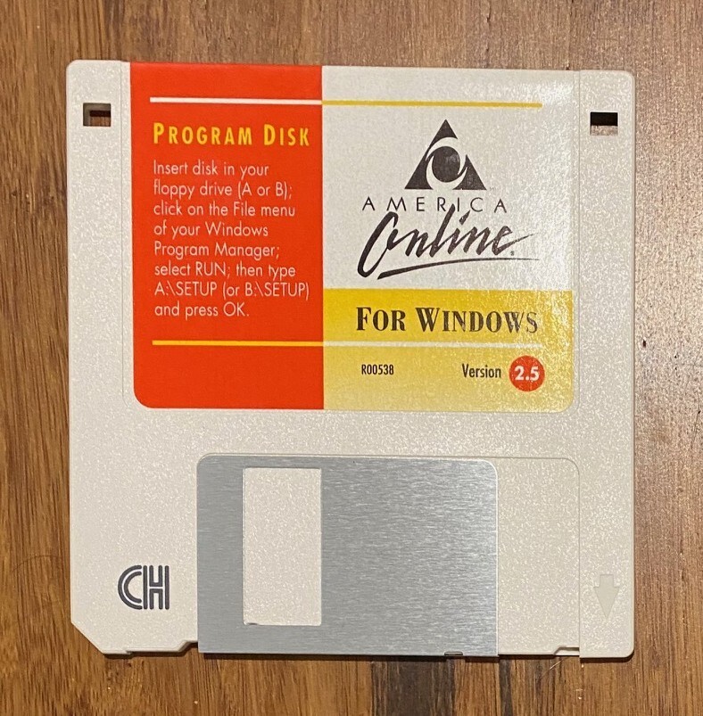 Version 2.5 America Online Program Disk for Windows 3.5″ Floppy Disk Vintage AOL