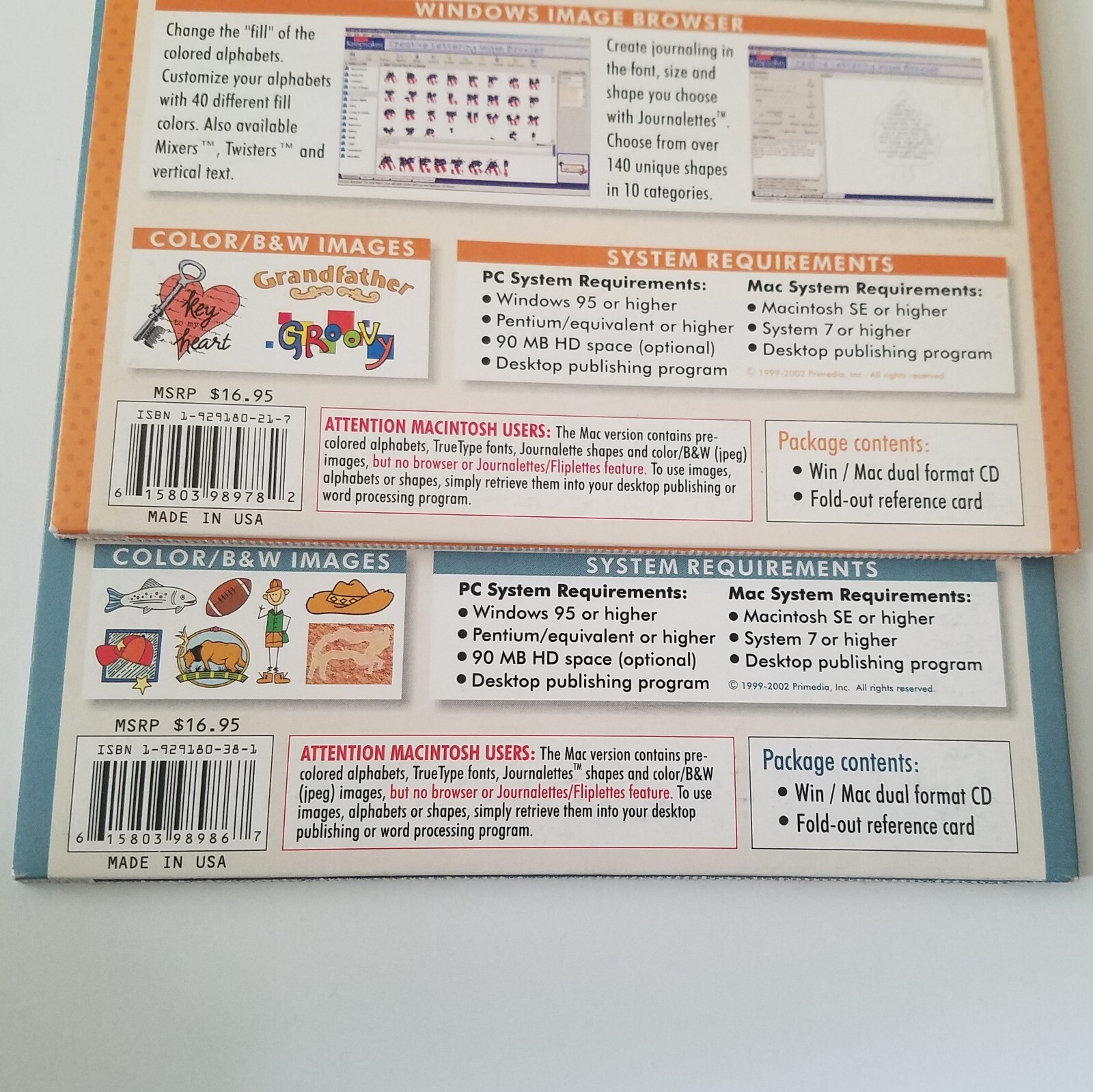 Creating Keepsakes Creative Lettering Win/Mac CD-ROM Lot Sports Outdoors Fonts