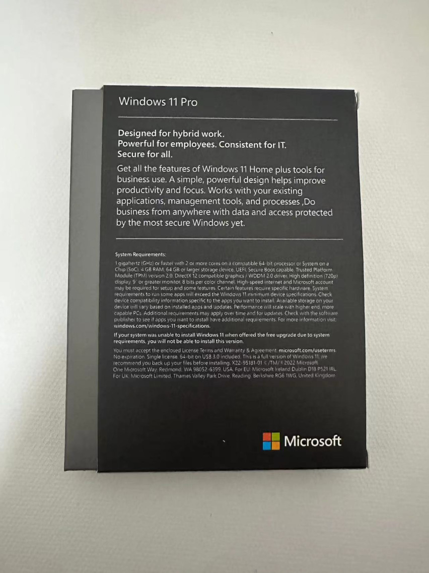 Windows 11 Pro 64-Bit USB Flash Drive Full Retail Version In Box Microsoft