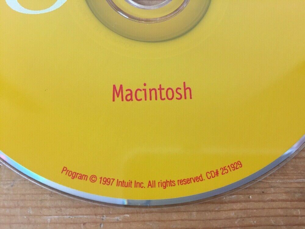 1997 Intuit Quicken Deluxe 98 Macintosh Mac Edition Software Installation CD-ROM