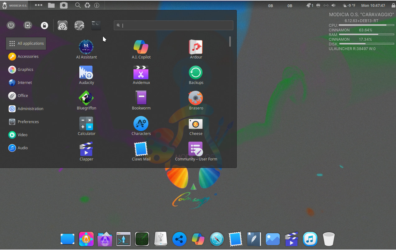 Modicia OS Multimedia Linux Operating System on DVD or USB
