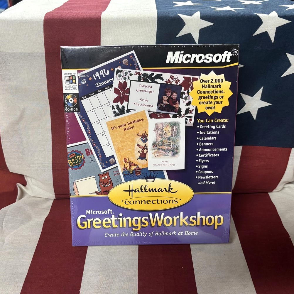 GREETINGS WORKSHOP Microsoft Windows 95 software Hallmark 1996 sealed PC