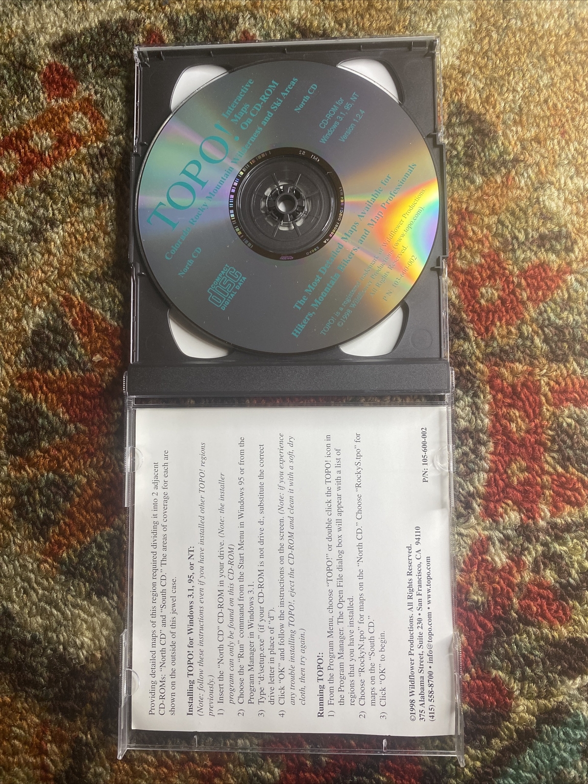 TOPO! Interactive Maps – Colorado Rocky Mountain Wilderness Ski (2 CD-Roms 1998)