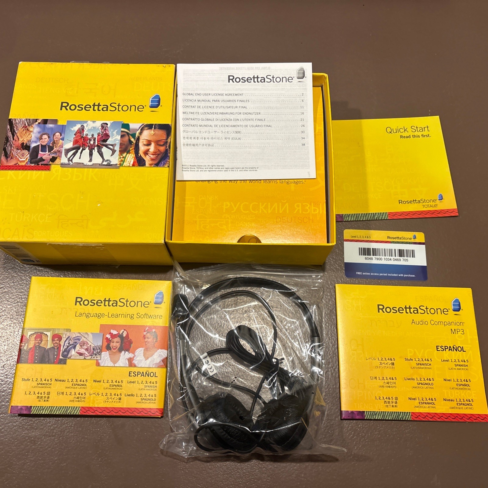 Rosetta Stone Espanol Spanish Latin Level 1 2 3 4 5 Complete Set with Headset