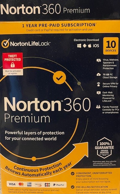 Norton 360 Premium for 10 Devices/1 Year