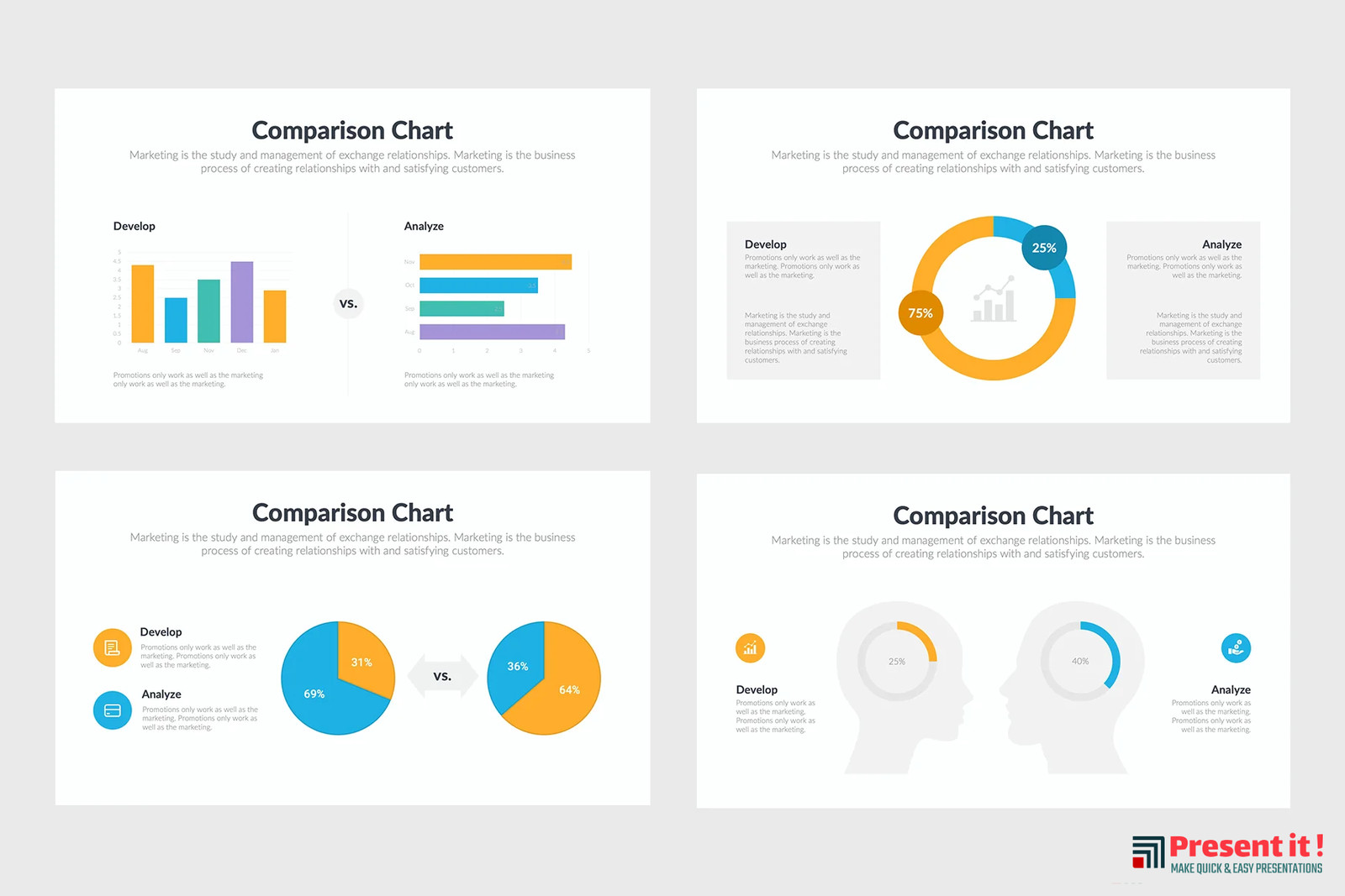 Comparison Charts Infographics Template