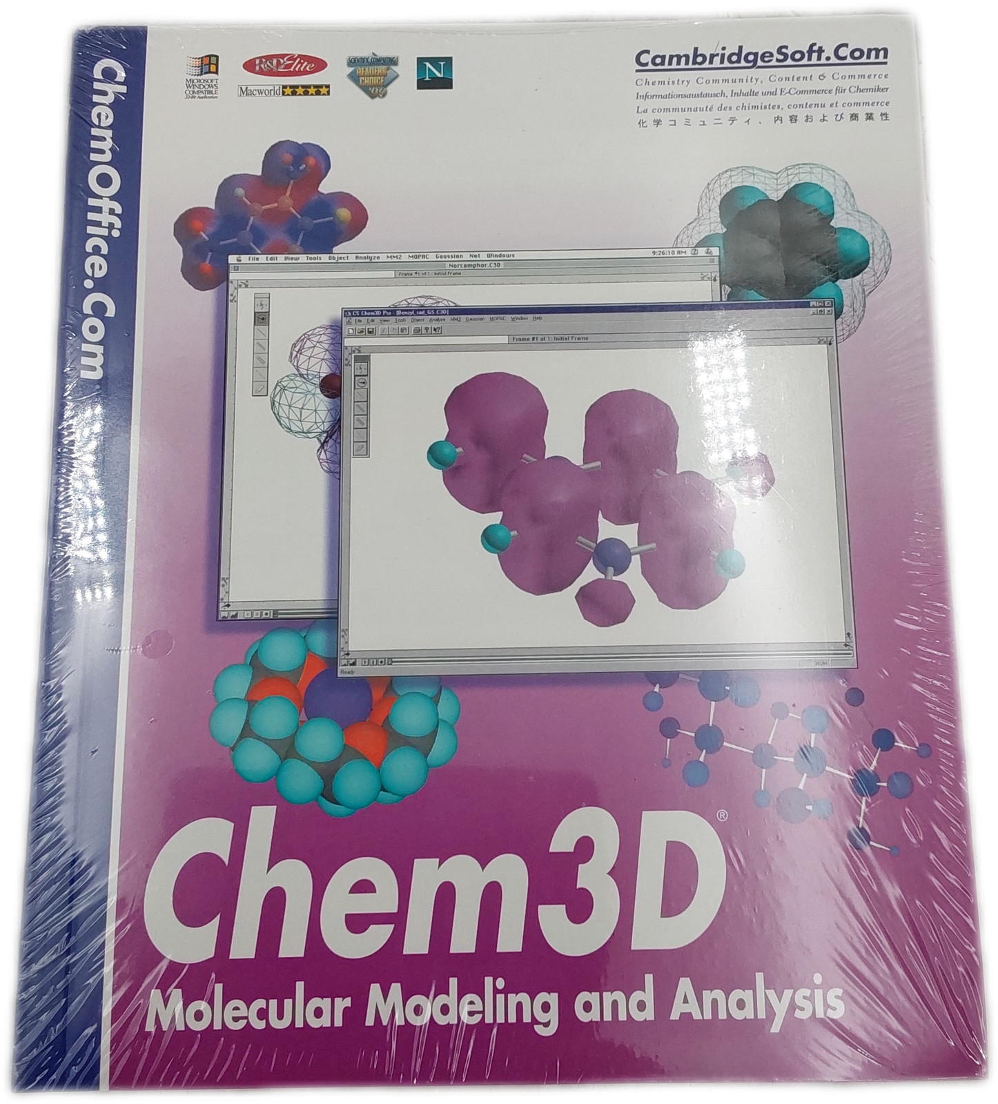 CambridgeSoft CS Chem3D Molecular Modeling Analysis Software CD