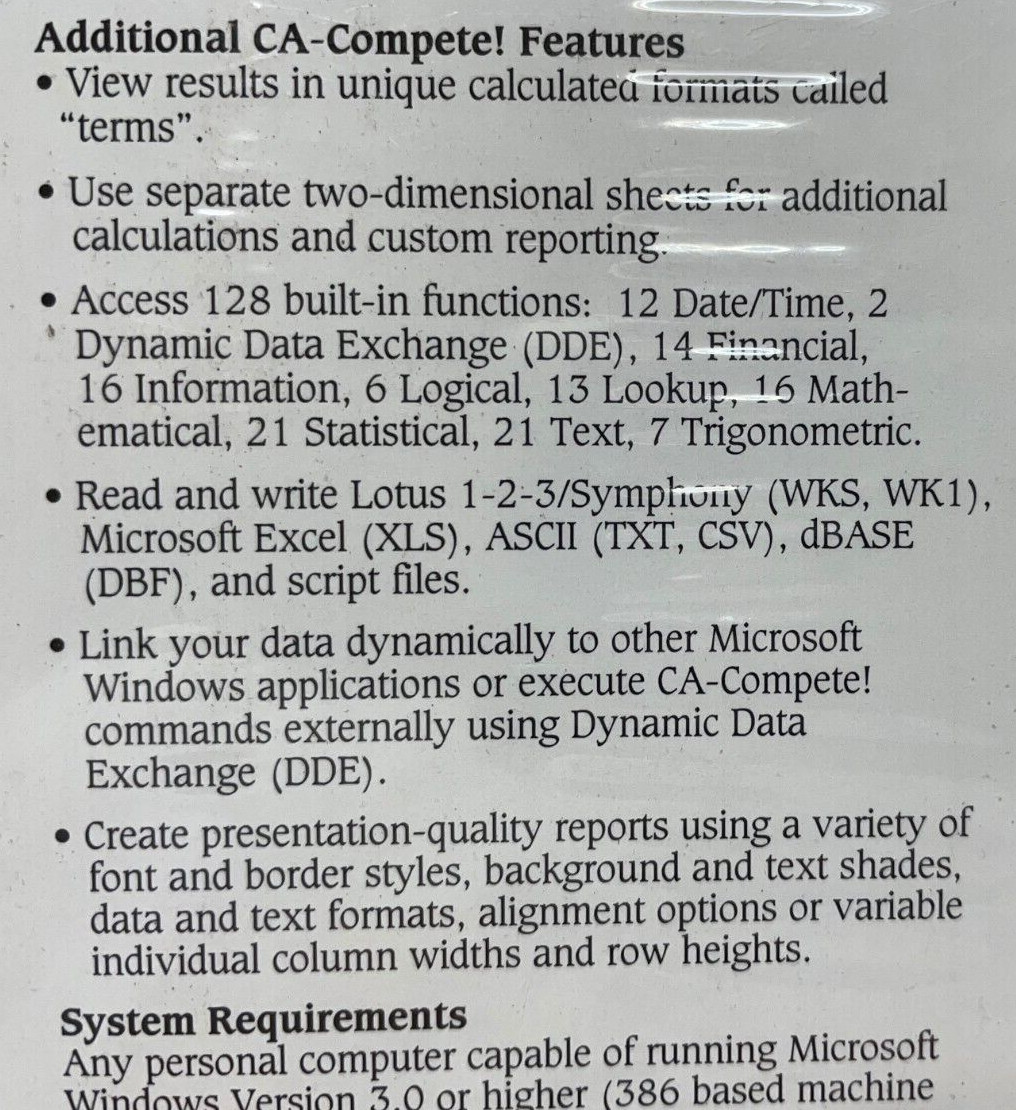 1991 CA-Compete! Multidimensional Modeling & Viewing Promo NOS Computer Assciate
