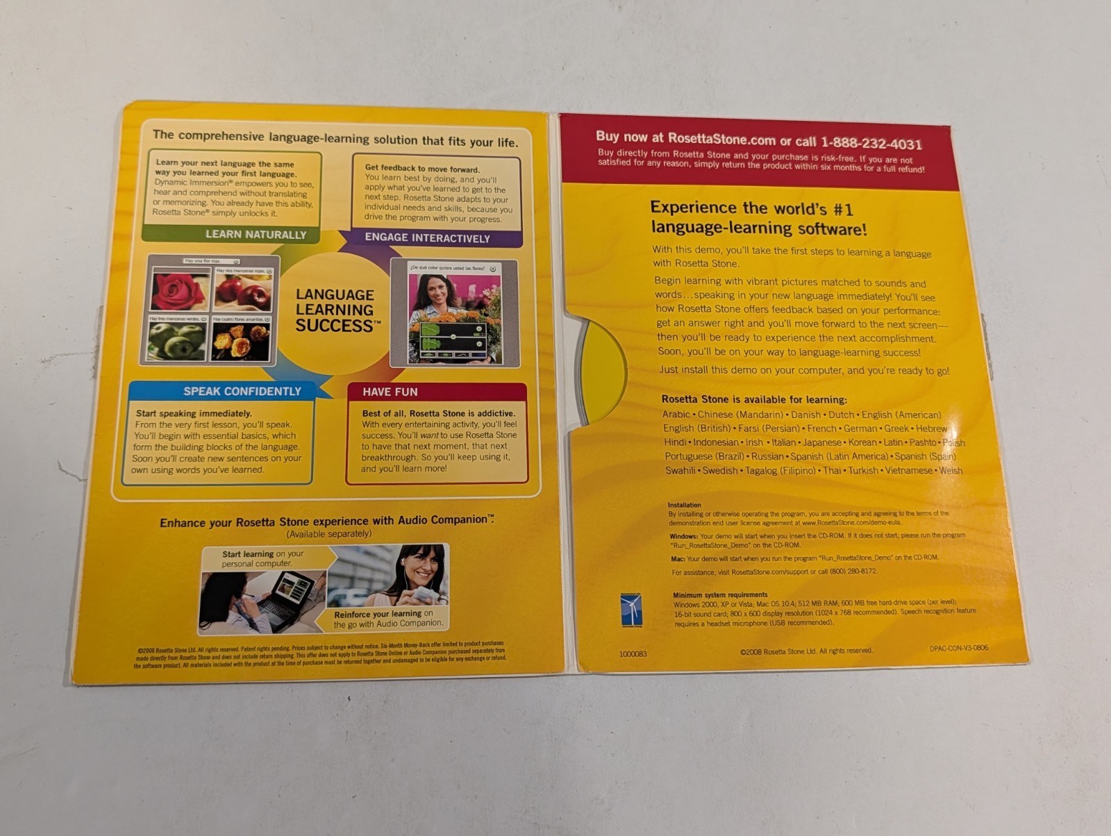 Rosetta Stone Demo Version 3 PC CD-ROM Mac / Windows – All Languages