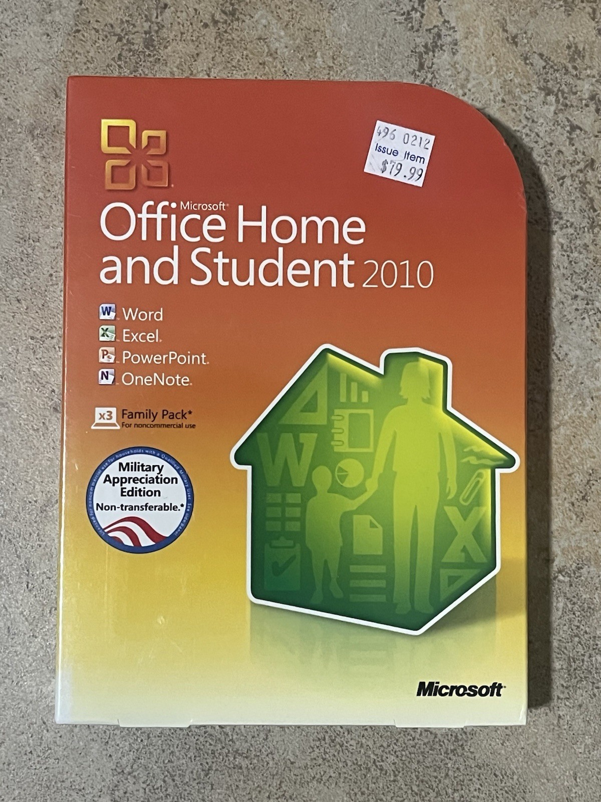 Microsoft Office Home and Student 2010 for 3 PCs Military Edition New Sealed