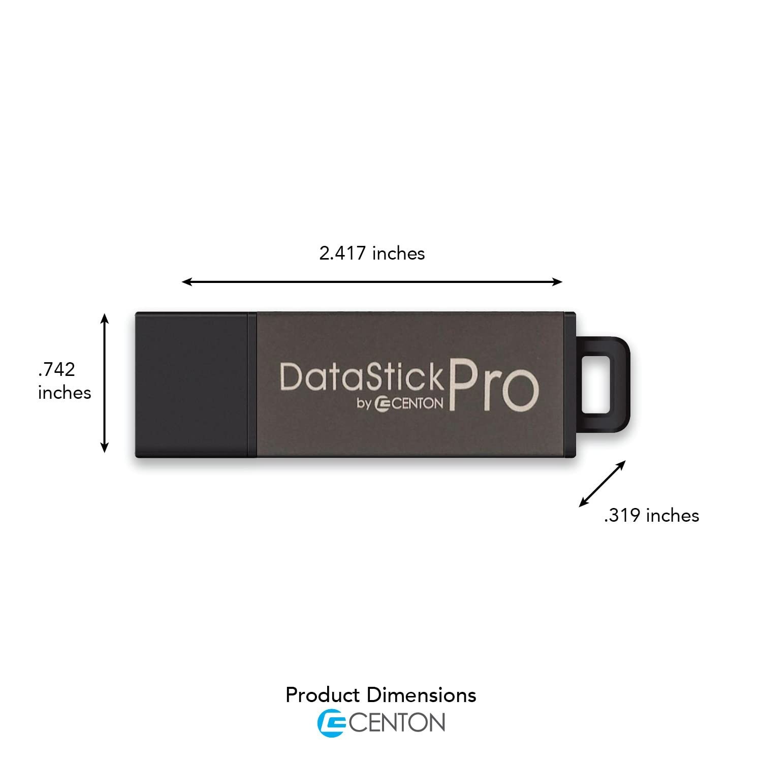 Centon DataStick Pro USB 3.0 Flash Drive 128GB x 5, Charcoal Metallic (S1B-U3…