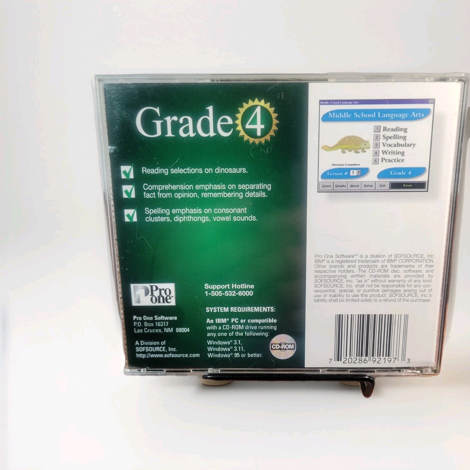 New Grade 4Middle School Language Arts PC CD-ROM Software . Very Good Condition.