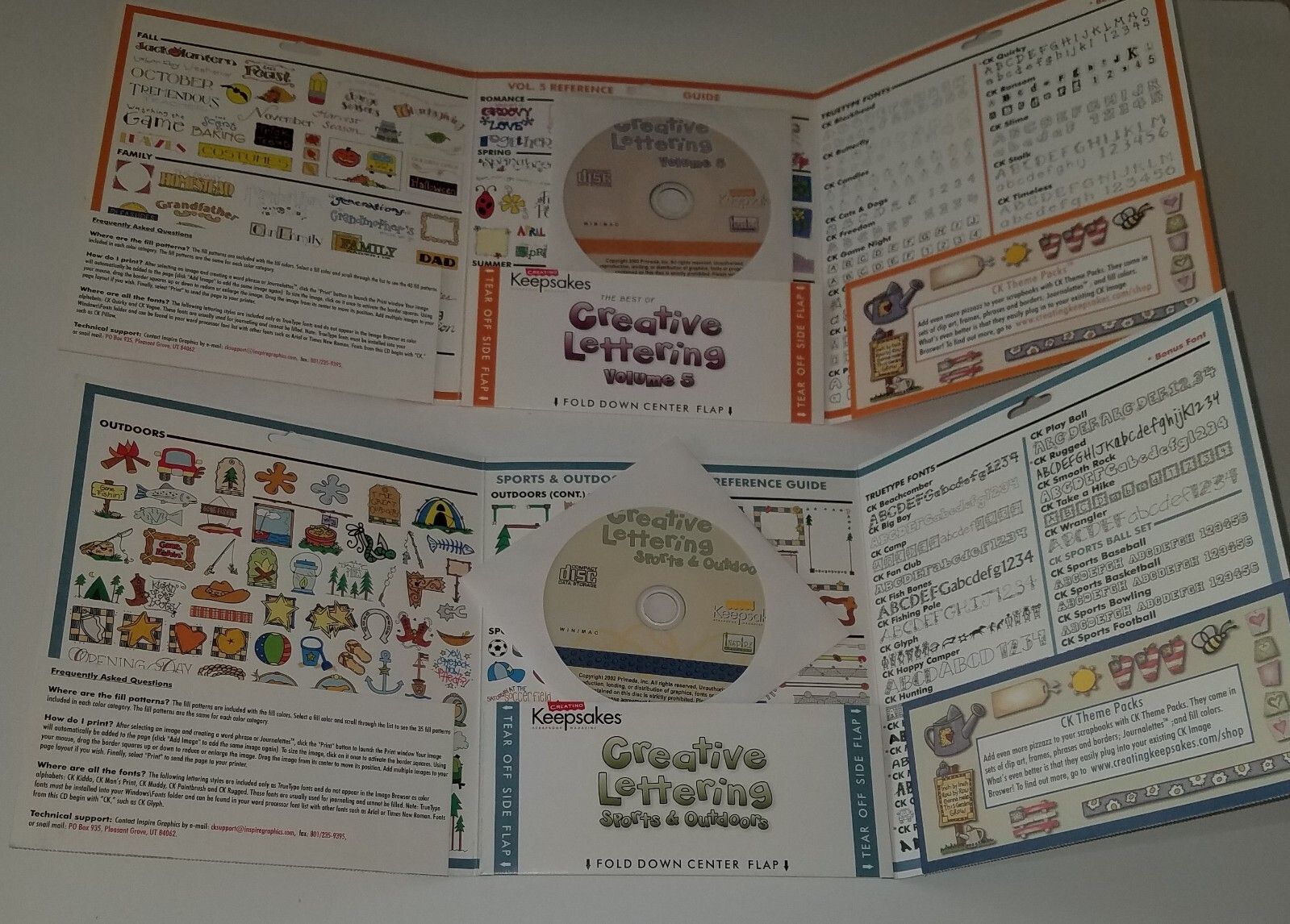 Creating Keepsakes Creative Lettering Win/Mac CD-ROM Lot Sports Outdoors Fonts