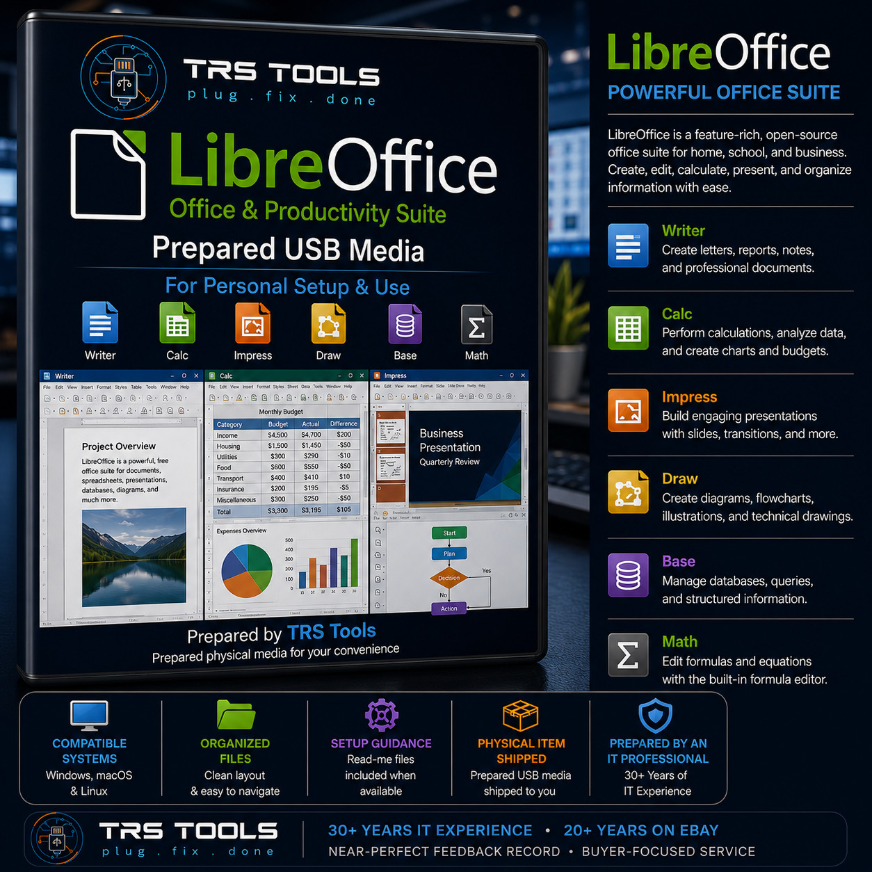 LibreOffice USB Prepared Physical Media Office Suite
