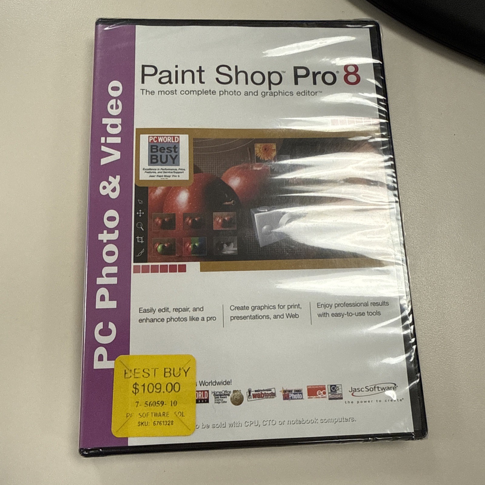 Jasc Paint Shop Pro 8 (New Factory Sealed Retail CD ROM Case)