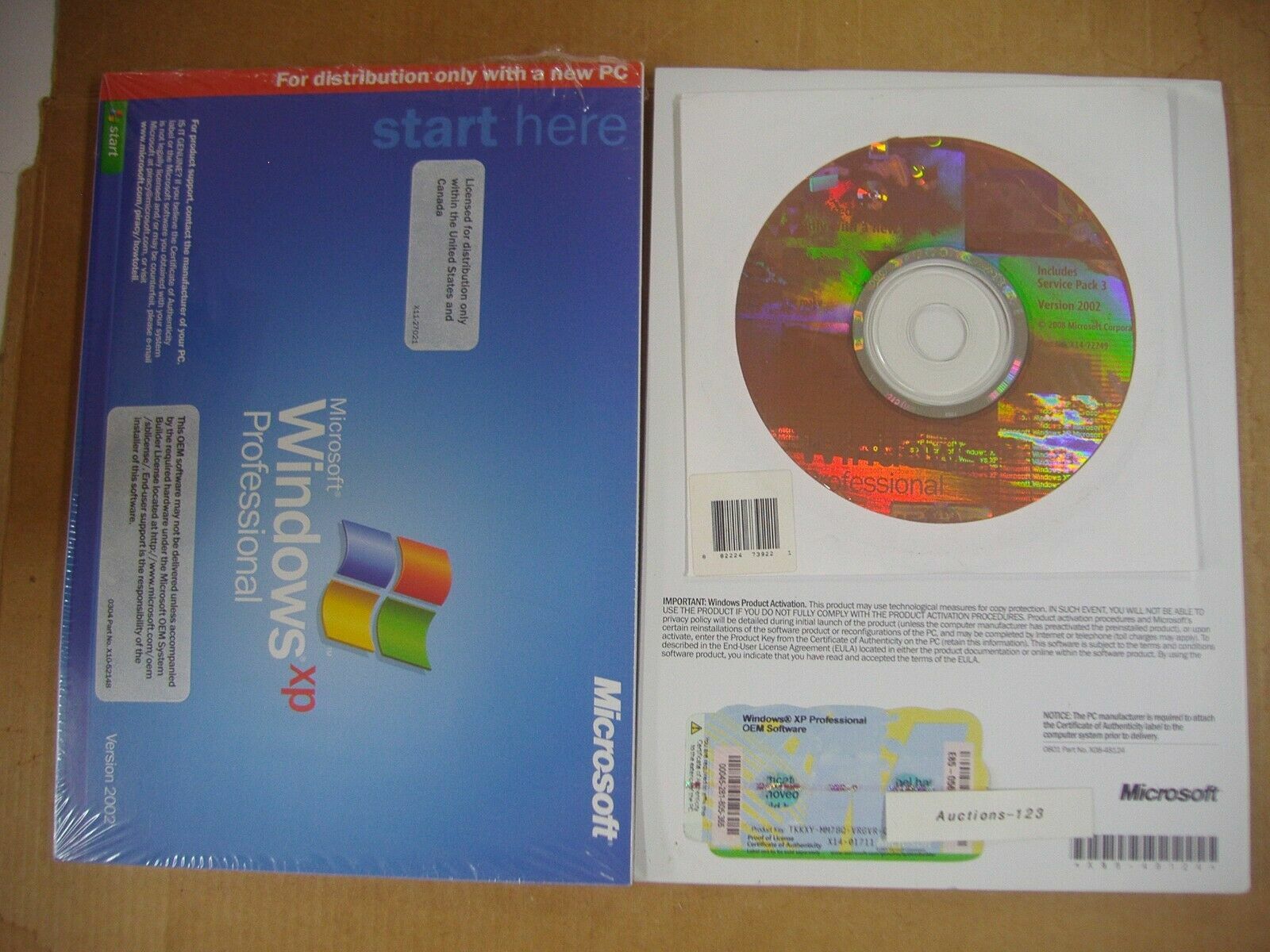 MICROSOFT WINDOWS XP PROFESSIONAL w/SP3 FULL OPERATING SYSTEM MS WIN PRO =NEW=
