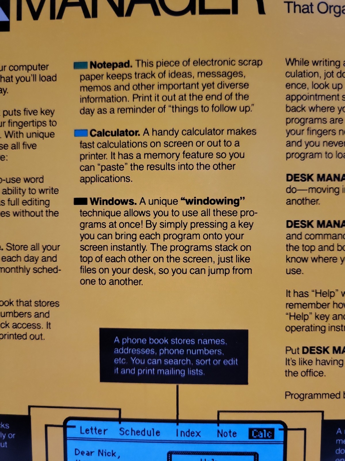 C64 Desk Manager Softsync, Inc. – Commodore 64/128 5.25 Disk – Complete