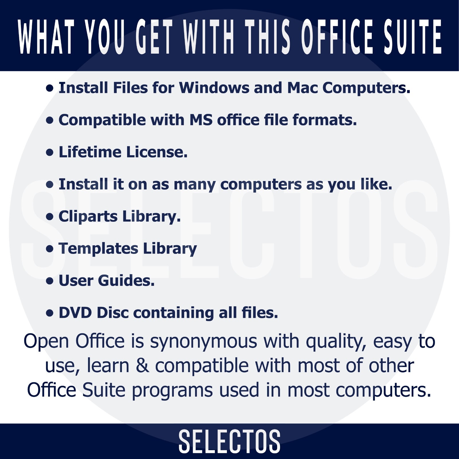 Open Office Suite 2024 Disc DVD Lifetime License Most Popular Operating Systems