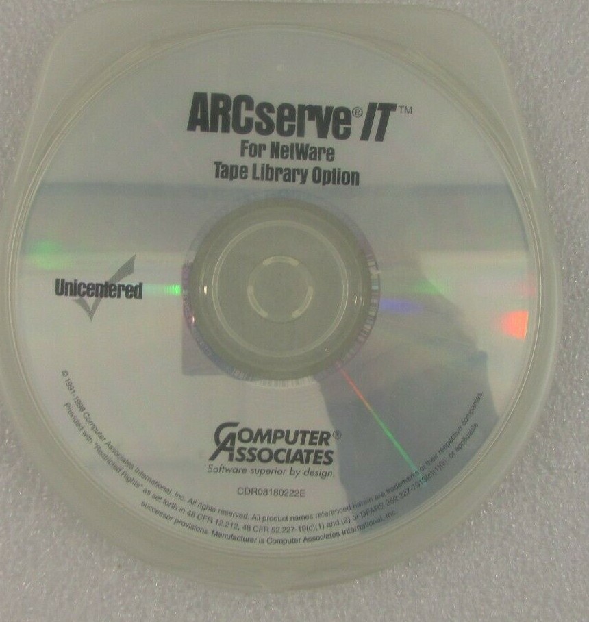 ARCserve IT for NetWare Tape Library Option Unicentered Computer Associates