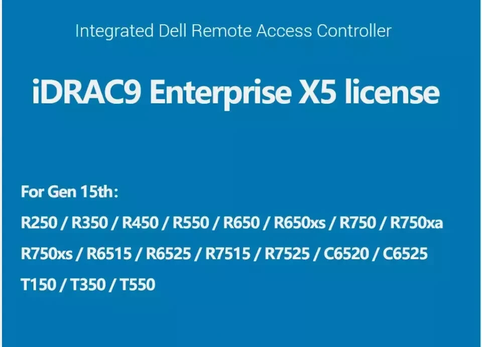 IDRAC7/8/9 Enterprise License Permanent idrac for PowerEdge 12th 13th 14th 15th
