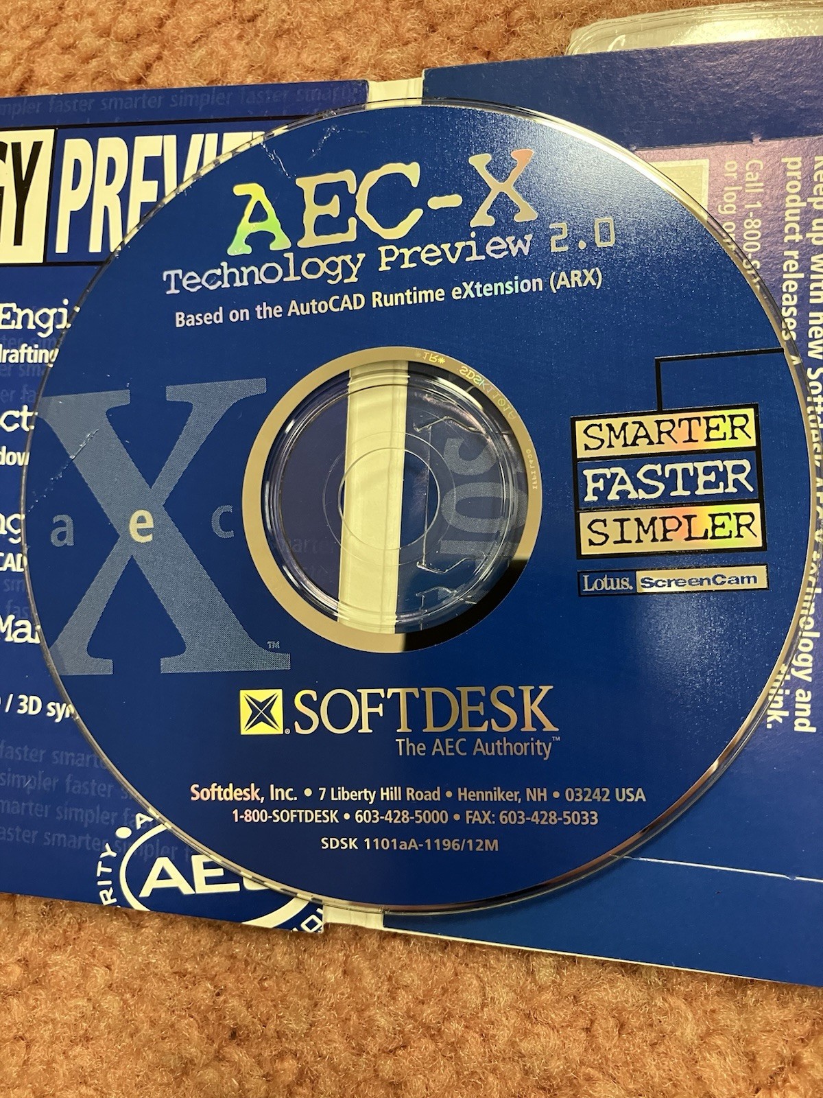AUTODESK SOFTDESK R 7.5 CAD OVERLAY FOR AUTOCAD R13 C4 AND UP / DISK + GUIDE