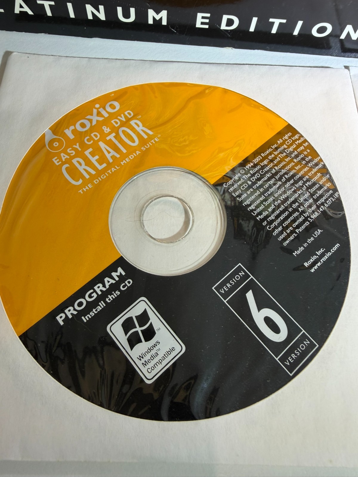 Roxio Easy CD & DVD Creator 6 Platinum Edition – Digital Media Suite Windows
