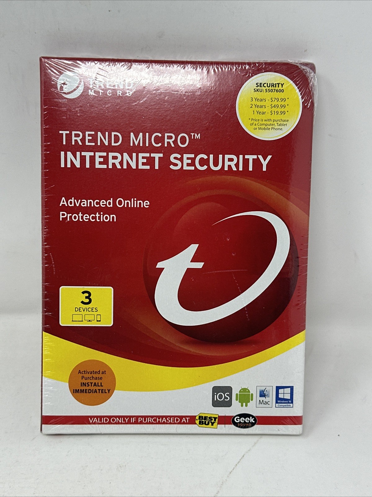 New Trend Micro Internet Security Advanced Online Protection – 3 Devices