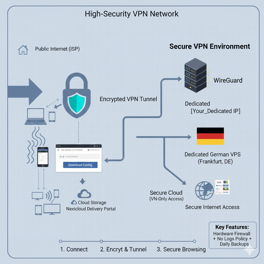 VPN PRO 12 Months 1 Devices WireGuard & German Static IP – Read descriptions