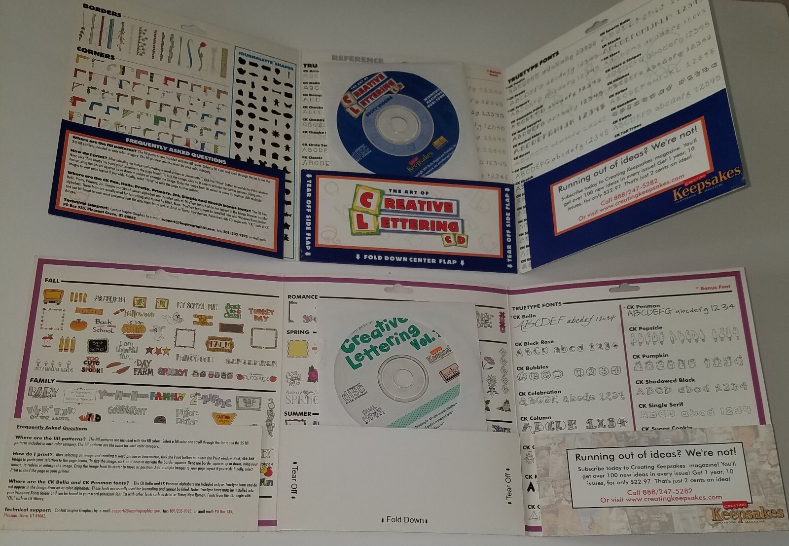 Creating Keepsakes Creative Lettering Win/Mac CD-ROM Lot Sports Outdoors Fonts