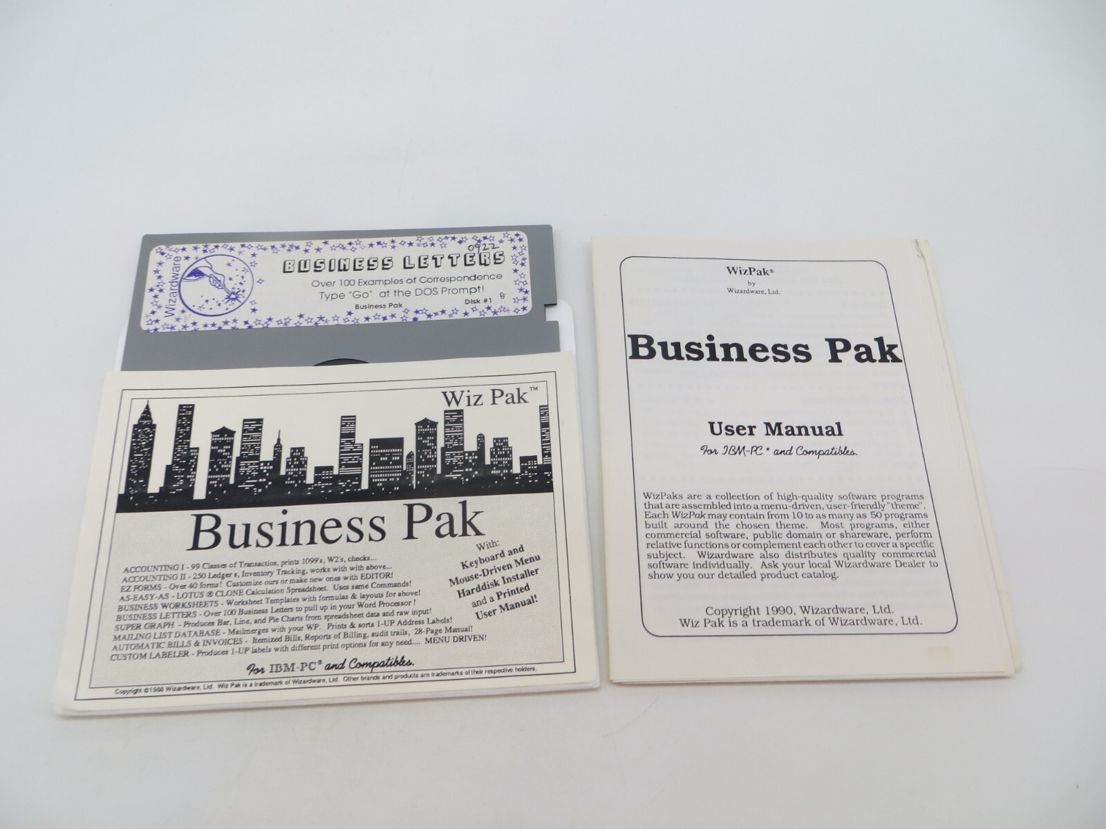 5.25″ Floppy Disk BUSINESS LETTERS Vintage Computer Program Disc #1 Wizardware