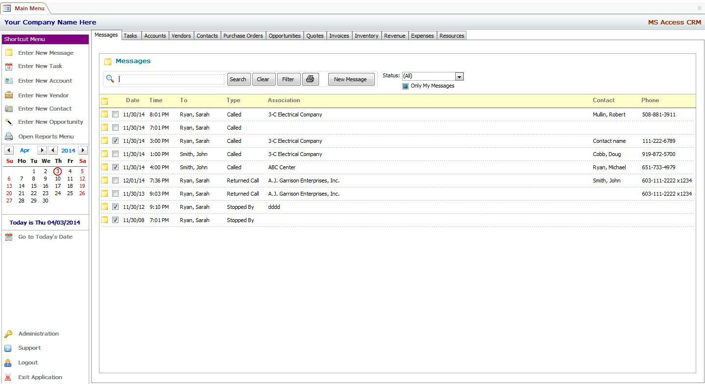 MS Access Based CRM Software – Use As-Is or Customizable
