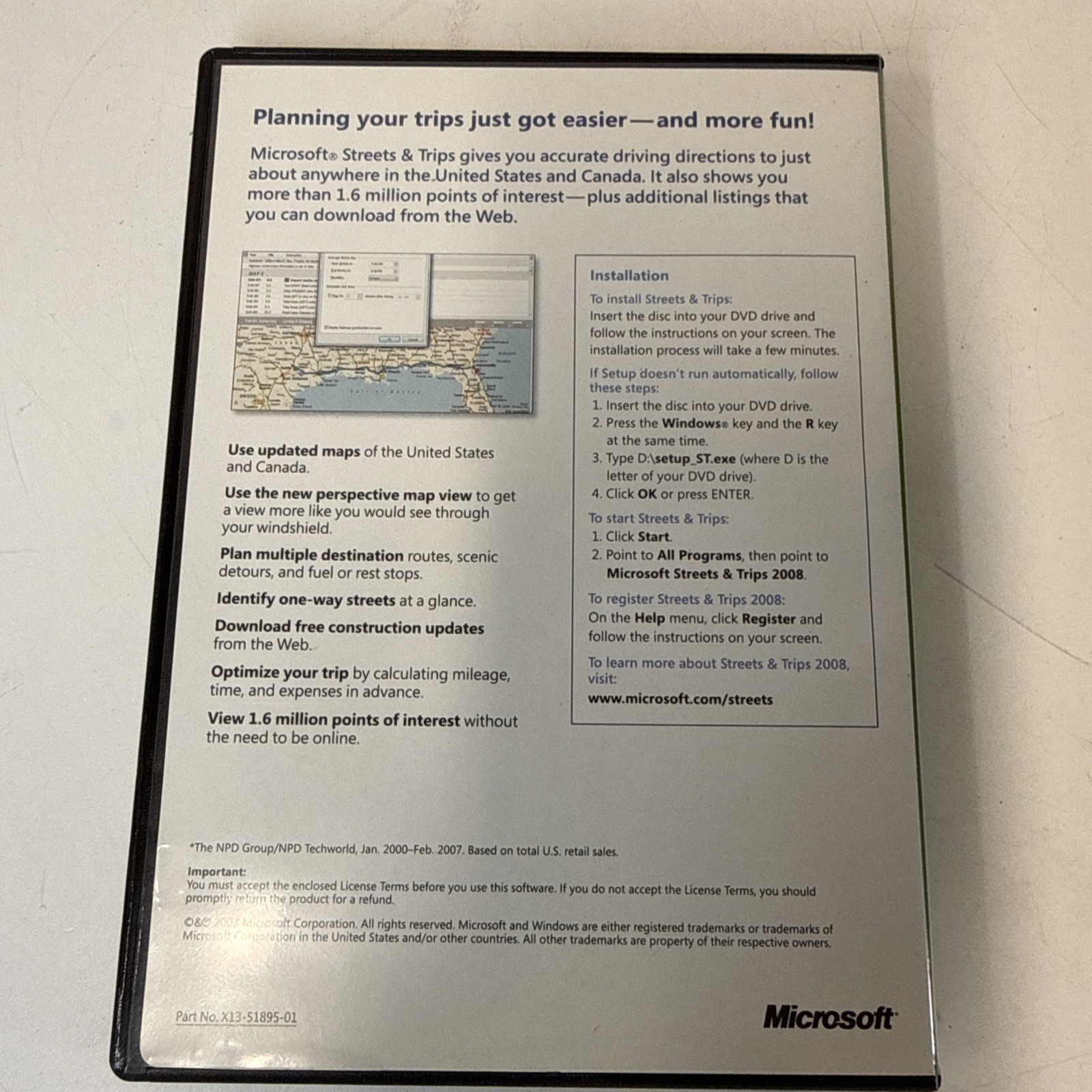 Microsoft Streets and Trips 2008 With Product Key Windows XP Vista – No GPS Unit