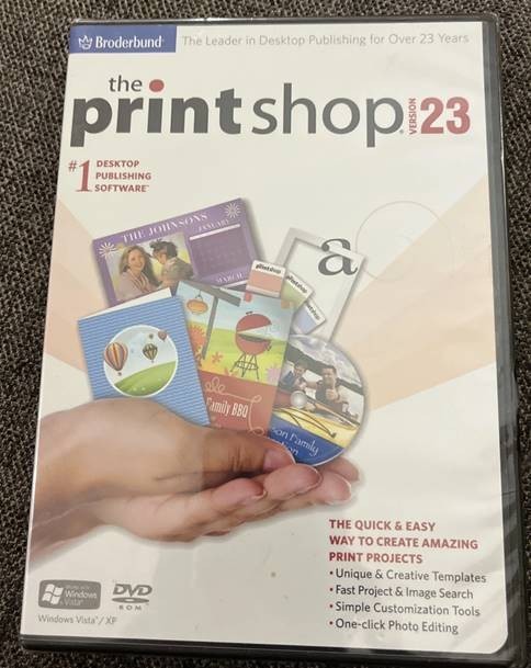 Print Shop (version 23) – Broderbund Computer Software on DVD-ROM – SEALED + NEW