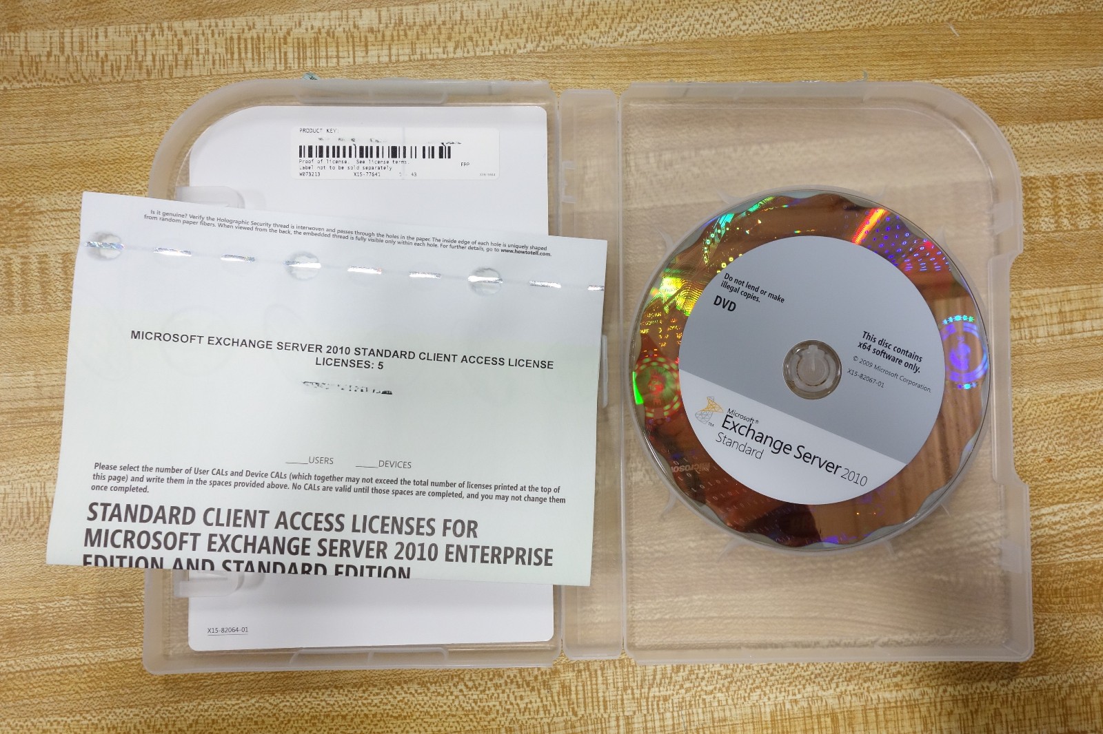 Microsoft Exchange Server 2010 Standard Full Version w/Product Key License 5 Cal