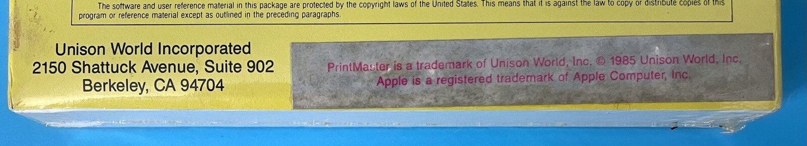 Print Master for Apple II Series — New Factory Sealed — 1985 Unison World