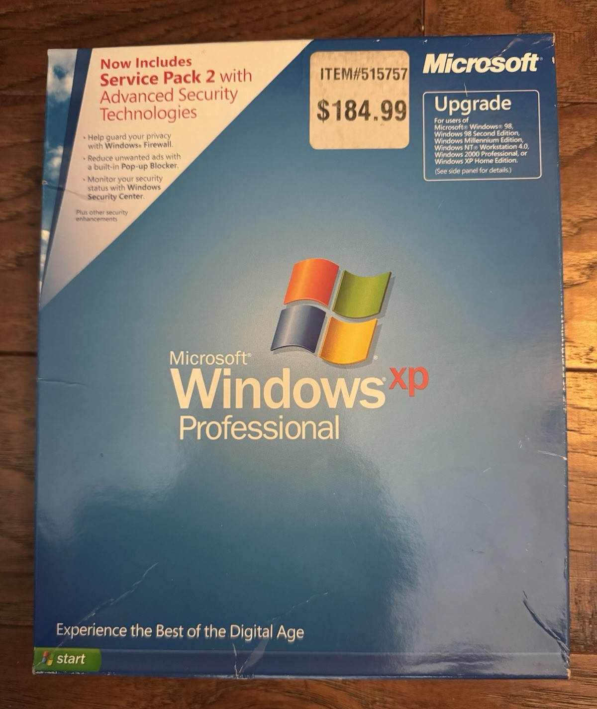 Windows XP Pro Upgrade SP2 – Retail Box – E85‑02666 – New In Box – 2002