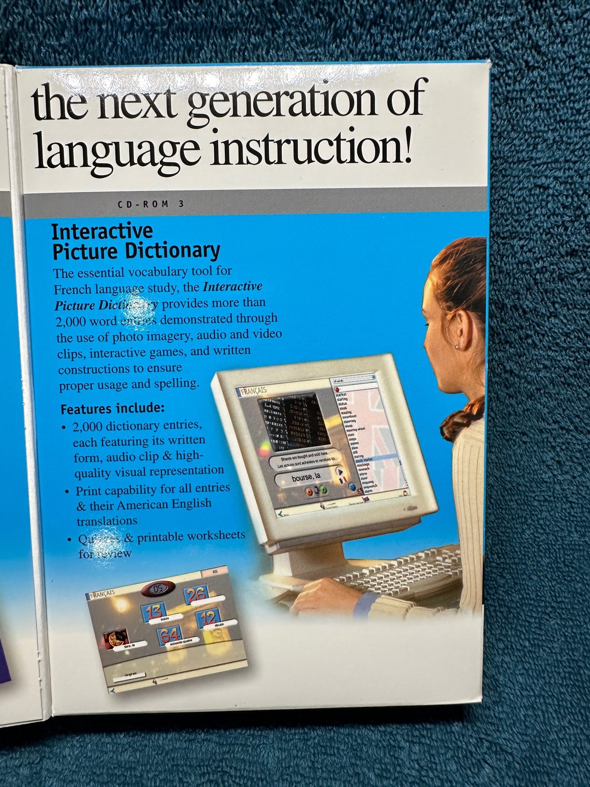 Instant Immersion French 2.0 TOPICS Entertainment Computer Software 3 CDs Used