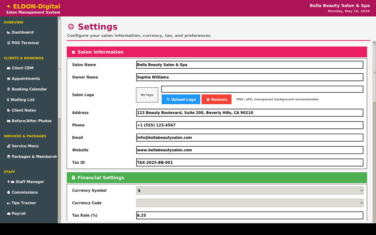 Salon Management Software USB Spa POS Booking Invoice System Windows Mac