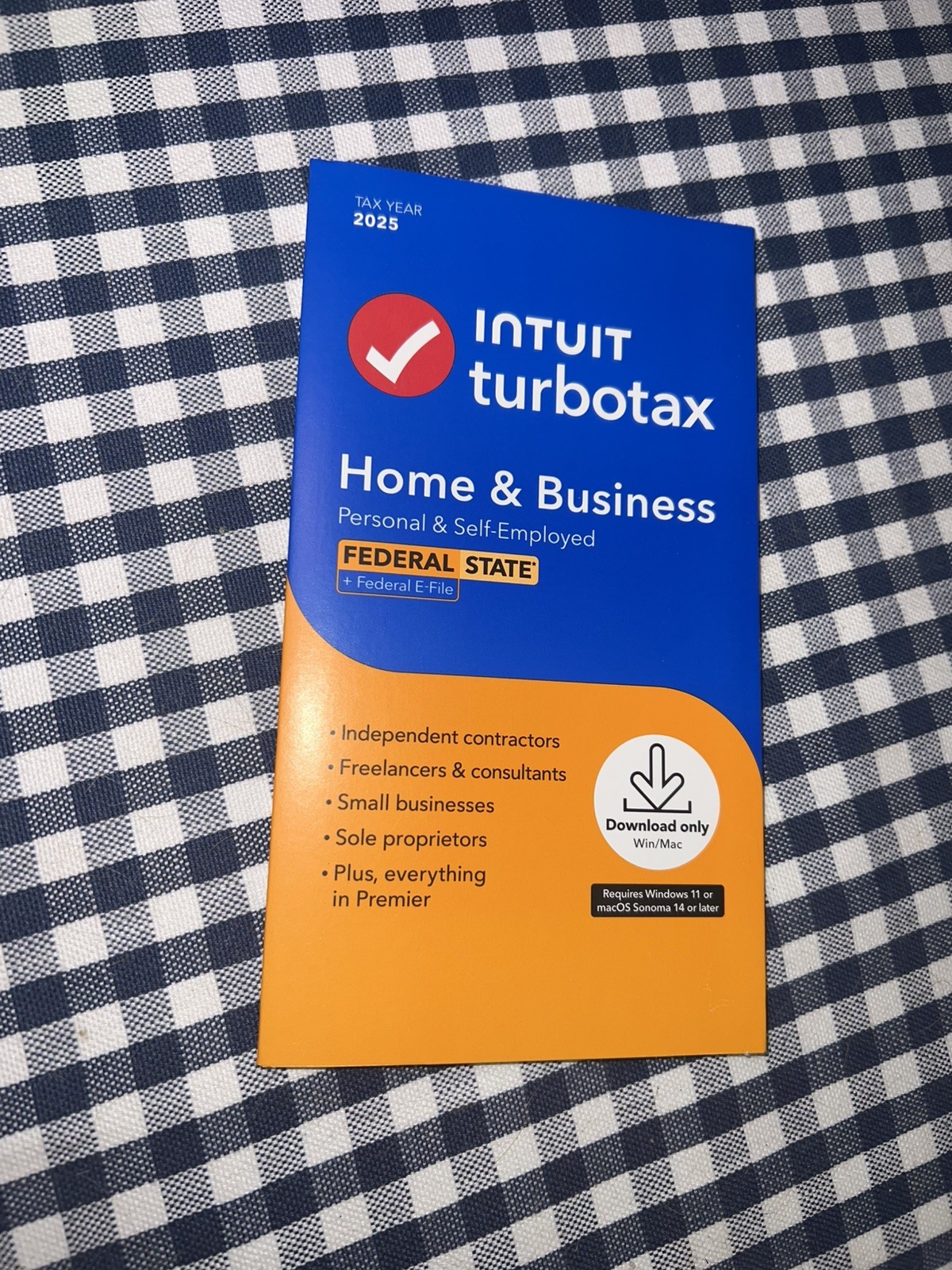 2025 TurboTax Home & Business Tax FedState Win11Mac,Physical key card Ships USPS