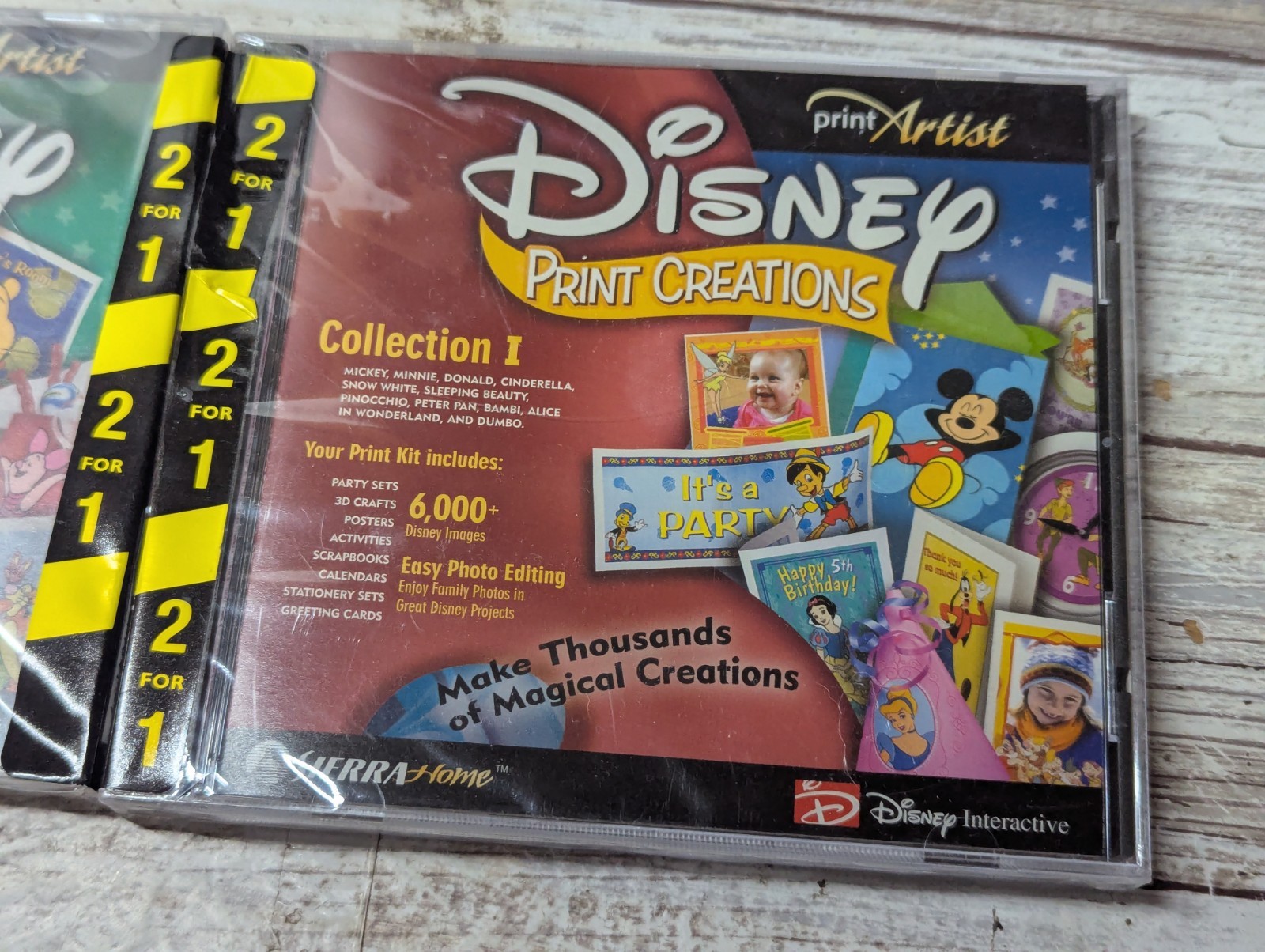 Disney Print Artist CD (2) ~ Scrapbooking Crafts Character Images Pooh Mickey