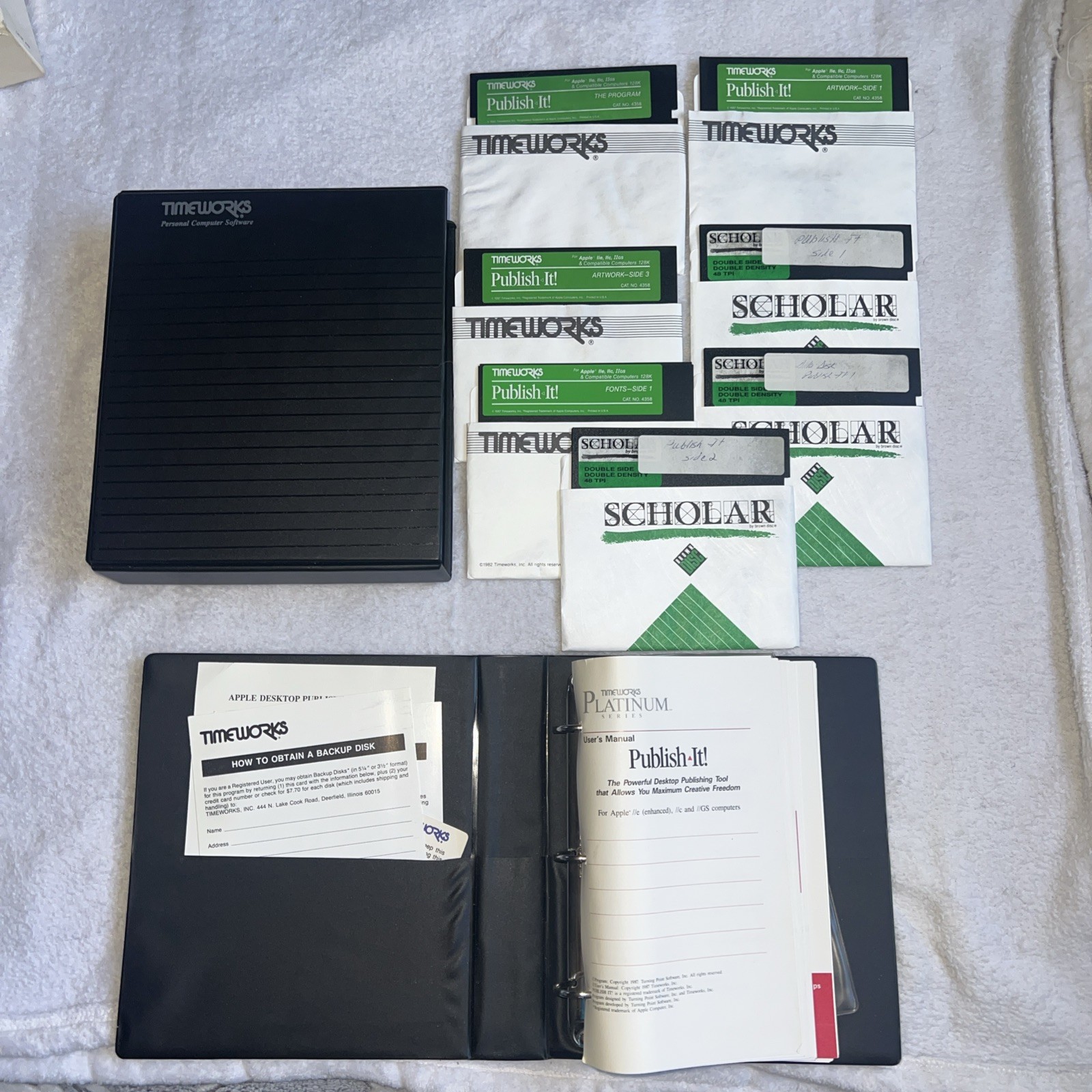 Timeworks Platinum Publish-It! for Apple IIc, Appleoworks and bank street writer