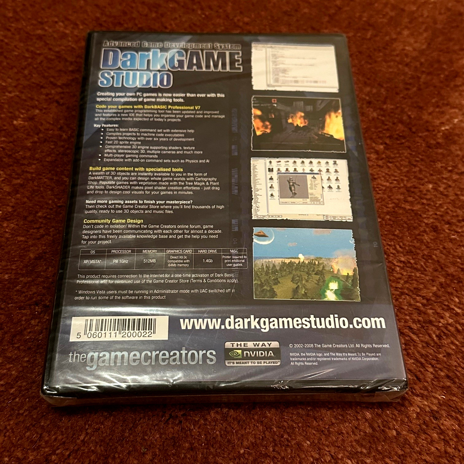 Dark GAME Studio PC DVD ROM – Advanced Game Development System – NEW