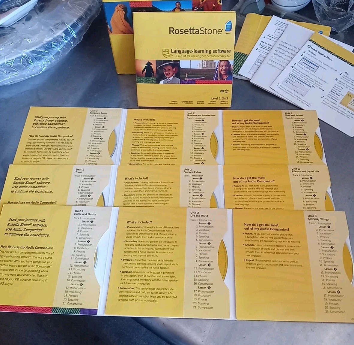ROSETTA STONE CHINESE MANDARIN LEVELS 1-2-3 Complete in Great Shape!