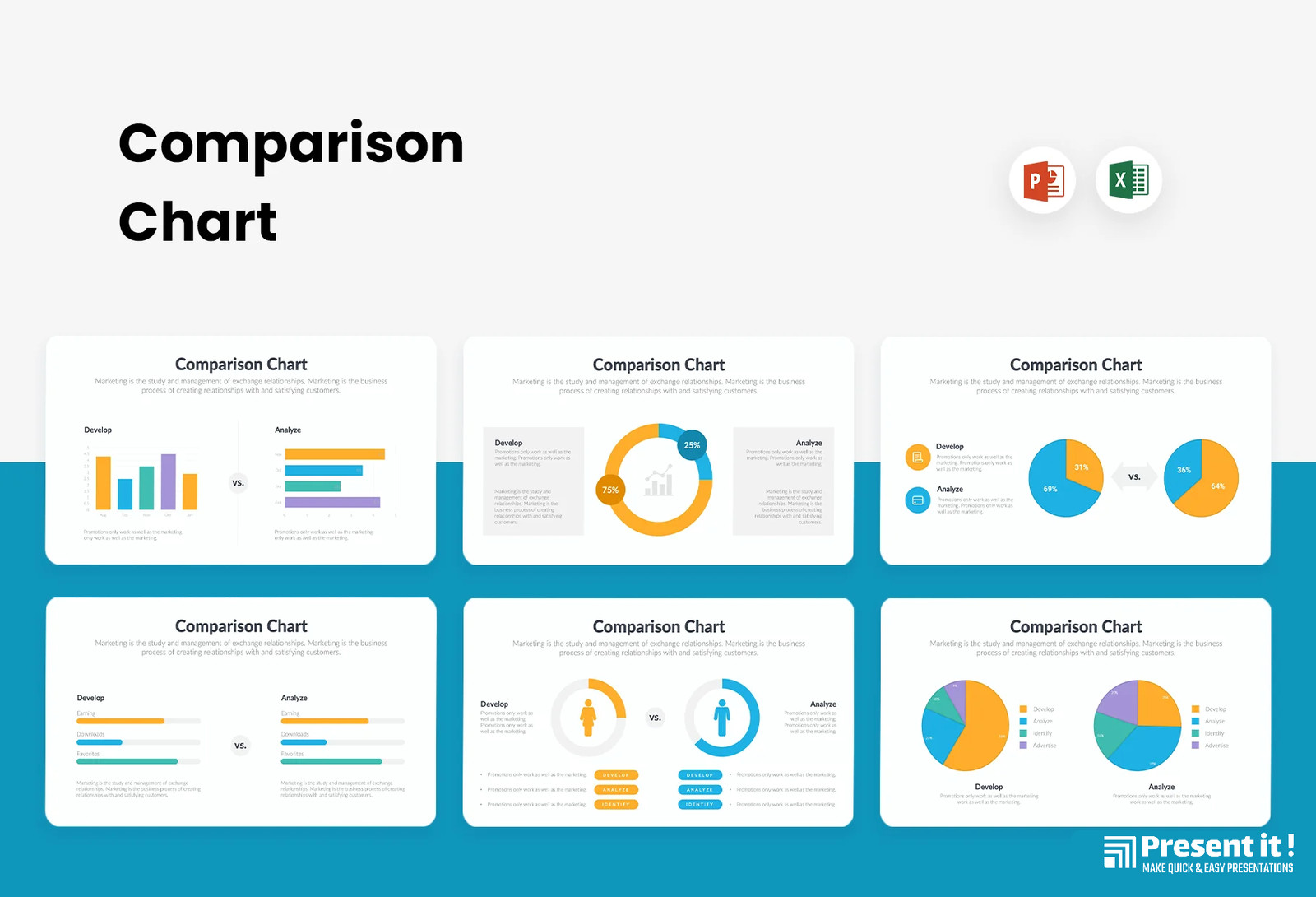 Comparison Charts Infographics Template